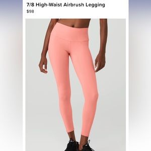 COPY - Alo 7/8 High Waist Airbrush Leggings in Strawberry Lemonade Size S